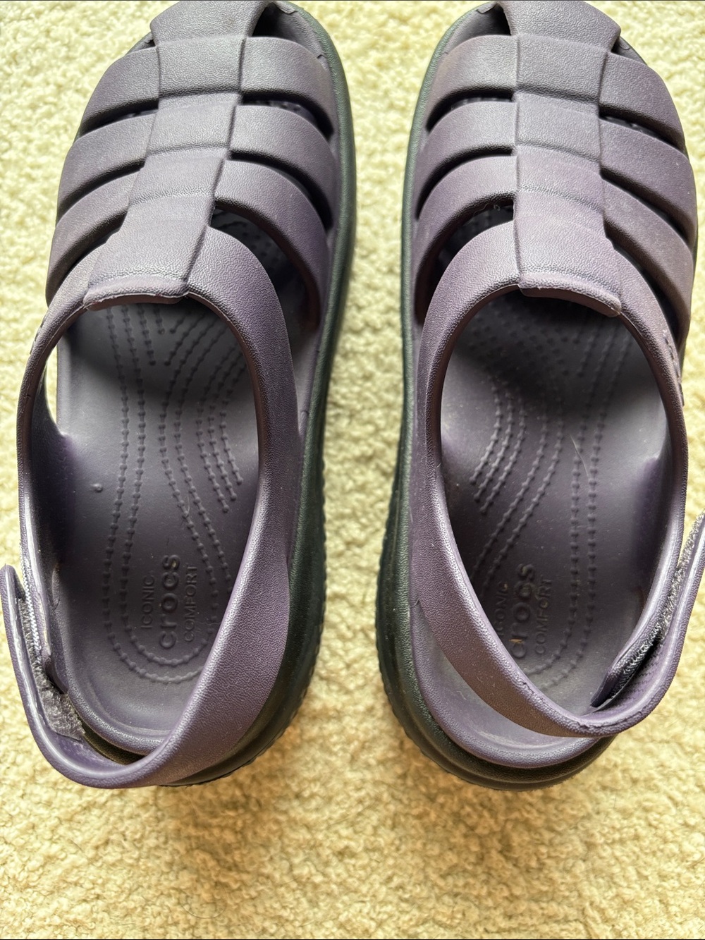 CROCS Purple Strappy Fisherman Platform Sandals - Picture 5 of 6